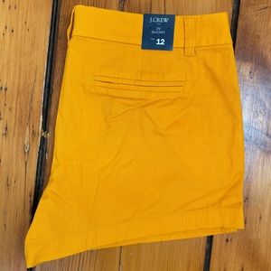 JCrew Factory NWT size 12 womens 3.5 inch shorts. Color is light orange/gold